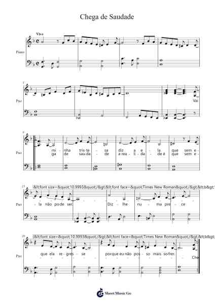 Chega de Saudade Sheet Music by Antônio Carlos Jobim-Arr.Hugill