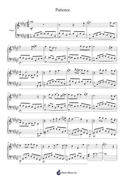 Patience Sheet Music by Guns N' Roses-Arr.Hoodlyle Joyyoung