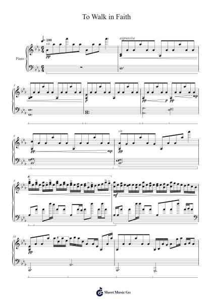 Sketch No.8, "To Walk in Faith" 樂譜由 Urdia Doubeard - 編曲 Harvian Geortiane
