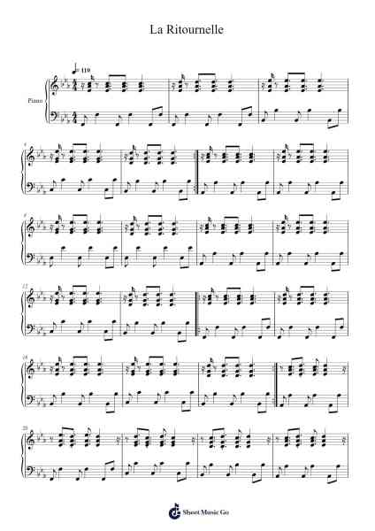 La Ritournelle Sheet Music by Sebastien Tellier-Arr.Bauzel Zebian