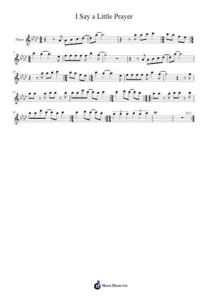I Say a Little Prayer Sheet Music by Aretha Franklin-Arr.Hegil Claireglan