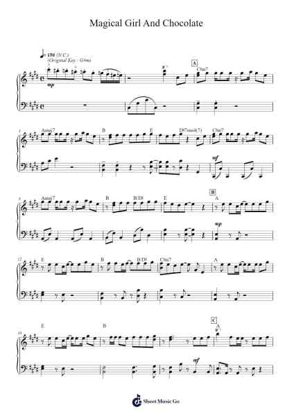 Magical Girl And Chocolate Sheet Music by PinocchioP-Arr.Duntrick