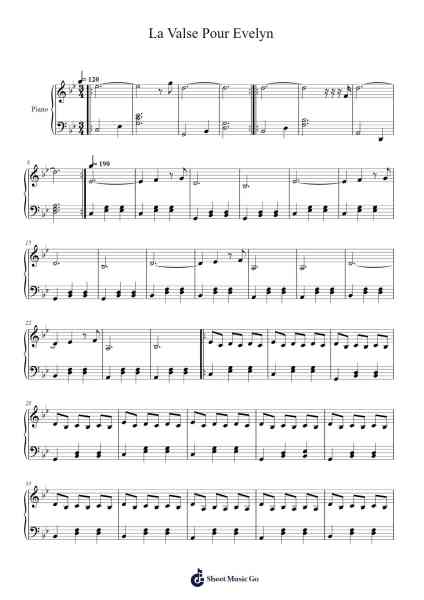 La Valse Pour Evelyn Sheet Music by Leo Lopez-Arr.Fowter Brookecooke