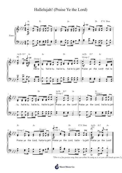 Hallelujah! (Praise Ye the Lord) Sheet Music by Yaleky-Arr.Orcolm