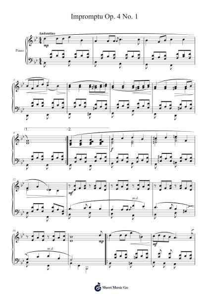 Impromptu Op. 4 No. 1 Sheet Music by Xanbee Gemel-Arr.Hoyving
