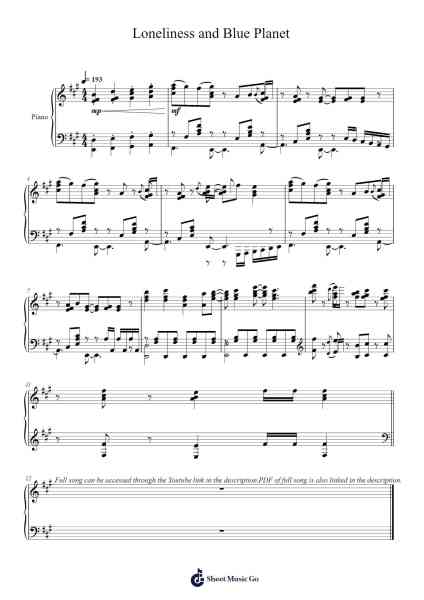 Guitar, Loneliness and Blue Planet Sheet Music by Kessoku Band-Arr.Canliet Joelck
