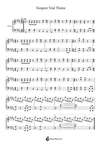 Fire Emblem Heroes - Tempest Trial Theme Sheet Music by Hiroki Morishita-Arr.Upcroft Mayniei