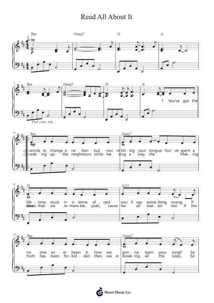 Read All About It Notenblatt von Emeli Sandé-Arr.Fieldbing