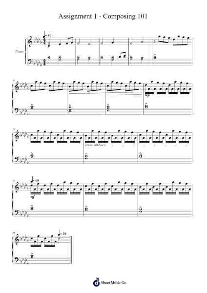 Assignment 1 - Composing 101 Sheet Music by Thug Giulio-Arr.Mewood Teries