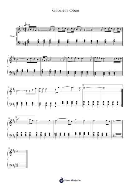 Gabriel's Oboe Sheet Music by Ennio Morricone-Arr.Ocsy