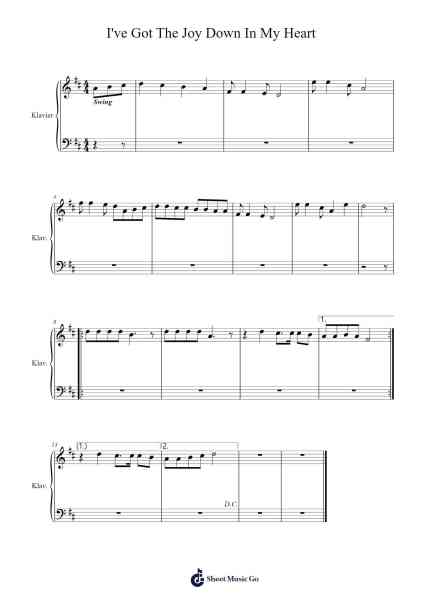 I've Got The Joy Down In My Heart Sheet Music by George W.Cooke-Arr.Yetjeames Sailsdia