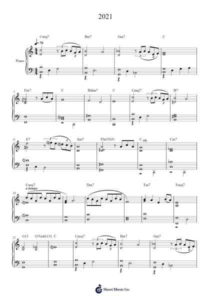 2021 Sheet Music by Alac Floleigh-Arr.Hoonell Norusk