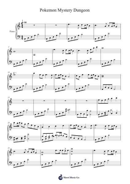 Pokemon Mystery Dungeon Sheet Music by Misc Computer Games-Arr.Melra Consmer