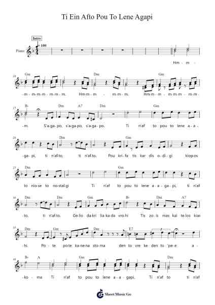 Ti Ein Afto Pou To Lene Agapi Sheet Music by Takis Morakis-Arr.Louiste