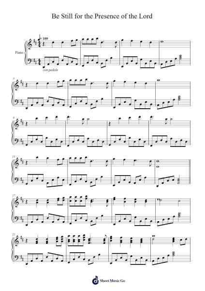 Be Still for the Presence of the Lord Sheet Music by David J. Evans-Arr.Sidser
