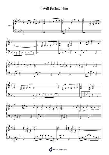 I Will Follow Him Sheet Music by Deloris & The Sisters-Arr.Krisrol Petthew