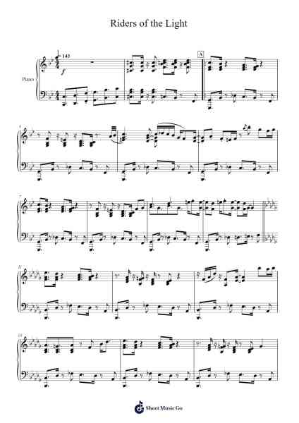 Riders of the Light Sheet Music by Hiroshi Yamaguchi-Arr.Campnah