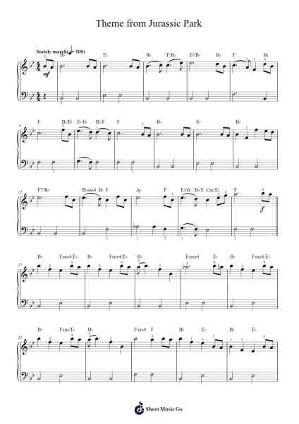 Theme from Jurassic Park Sheet Music by John Williams-Arr.Ligreen