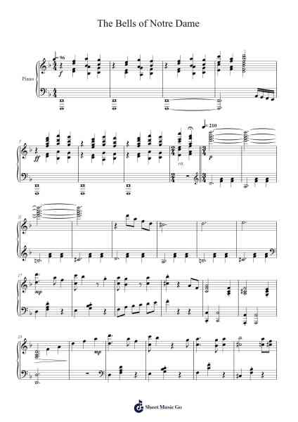 The Bells of Notre Dame Sheet Music by Alan Menken-Arr.Gillnise