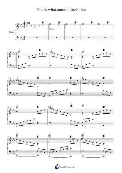 This is what autumn feels like Sheet Music by JVKE-Arr.Gailma
