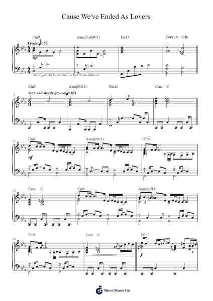 Cause We've Ended As Lovers Sheet Music by Stevie Wonder-Arr.Swinfred Clarkdiah