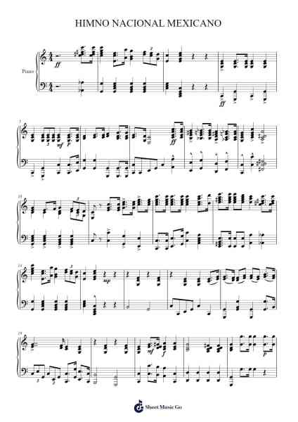 HIMNO NACIONAL MEXICANO Sheet Music by mart027641-Arr.Noelje