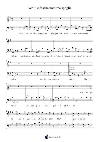 Vedi! le fosche notturne spoglie Sheet Music by Giuseppe Verdi-Arr.Bake