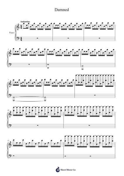 Damned Sheet Music by Kevin Sherwood-Arr.Jeffsey