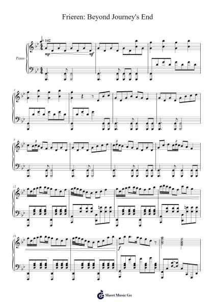 Frieren: Beyond Journey's End - Solo Piano Sheet Music by Evan Call-Arr.Lencher Jameswyatt