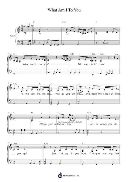 What Am I To You Sheet Music by Norah Jones-Arr.Vinpeare