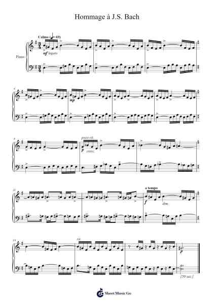 Mikrokosmos, Sz.107: Book VI, No. 142, Hommage à J.S. Bach Sheet Music by Béla Bartók-Arr.Houscar Moulwat