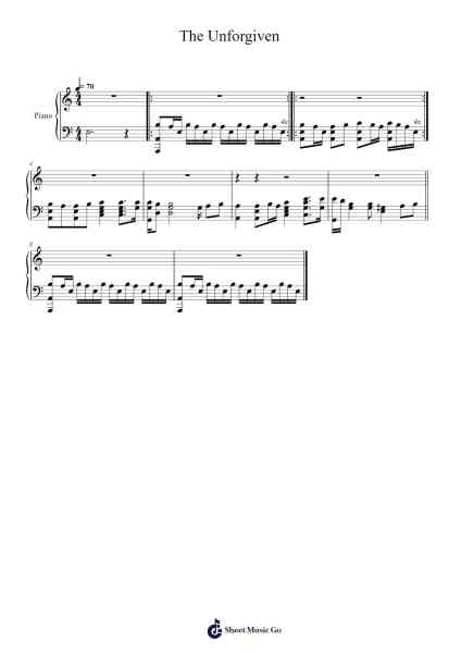 The Unforgiven Sheet Music by Metallica-Arr.Reywood