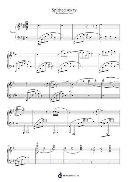 Spirited Away Sheet Music by Joe Hisaishi-Arr.Linee Bushsopp