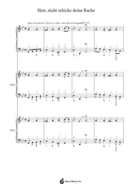 Herr, nicht schicke deine Rache, BWV 463 Sheet Music by Johann Sebastian Bach-Arr.Parde