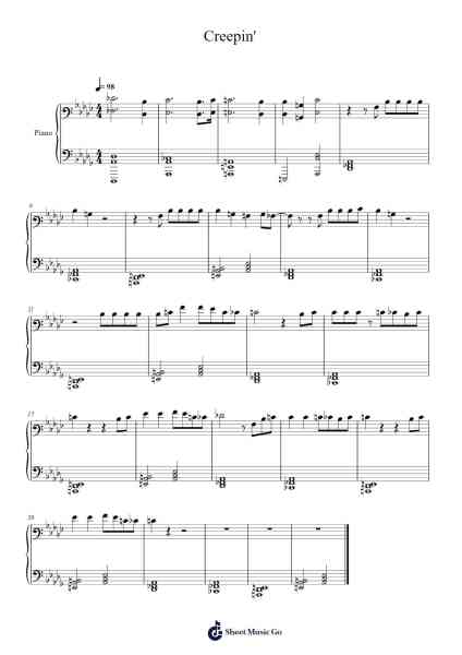 Creepin' Sheet Music by Metro Boomin-Arr.Cookje