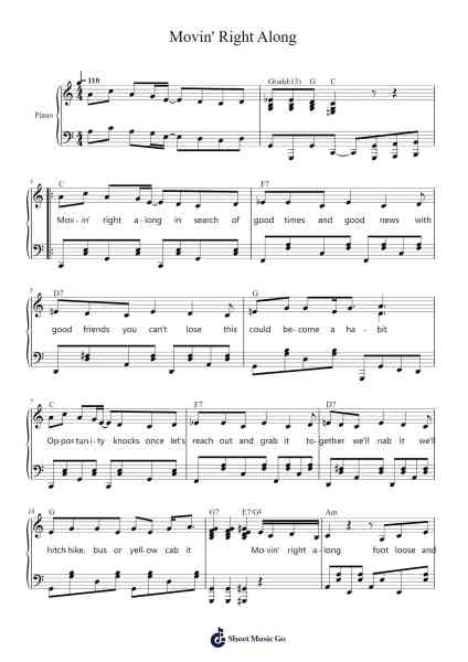 Movin' Right Along Sheet Music by The Muppets-Arr.Payrusk