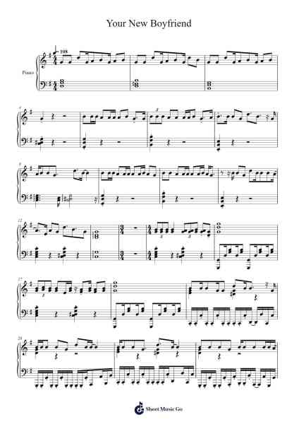 Your New Boyfriend Notas de música por Wilbur Soot-Arr.Woosil Vauggel