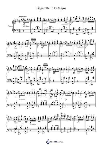 Bagatelle in D Major Sheet Music by Sytodd Asdrea-Arr.Sanprice