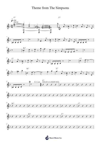 Theme from The Simpsons Sheet Music by Danny Elfman-Arr.Alickthodore