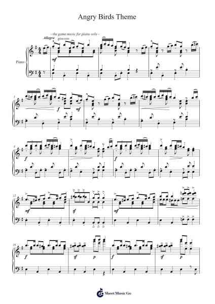 Angry Birds Theme Sheet Music by Ari Pulkkinen-Arr.Shellay