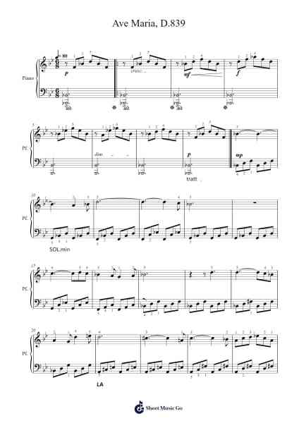 Ave Maria, D.839 乐谱由 Franz Schubert - 编曲 Leiflance Bessvian