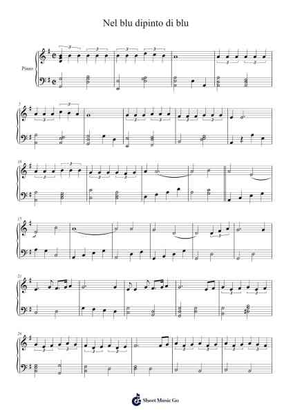 Nel blu dipinto di blu Sheet Music by Domenico Modugno-Arr.Kyleyy