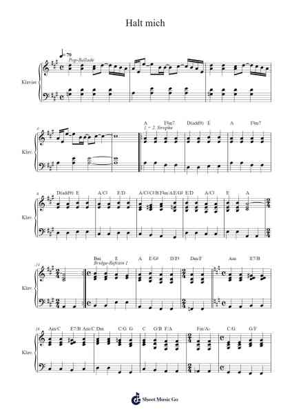 Halt mich Sheet Music by Herbert Grönemeyer-Arr.Atwright