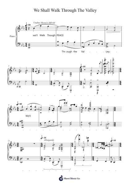 We Shall Walk Through The Valley Sheet Music by 21st ccentury boy-Arr.Bartcent Whitegreve