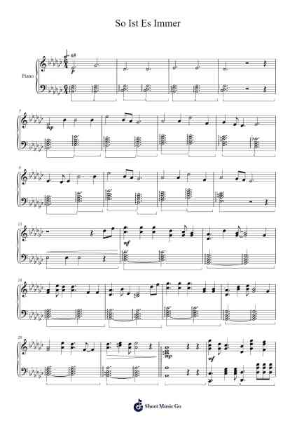So Ist Es Immer Sheet Music by Hiroyuki Sawano-Arr.Grever Carhume