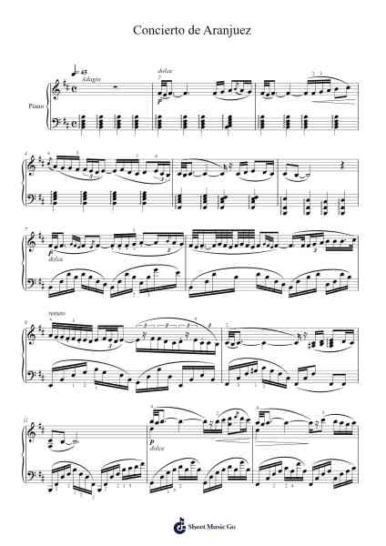 Concierto de Aranjuez: II. Adagio Sheet Music by Joaquín Rodrigo-Arr.Bosphia Wisell