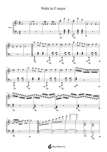 Waltz in F major Sheet Music by Brandon Cook-Arr.Bonnes Junemiah