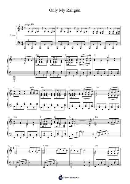 Only My Railgun Sheet Music by fripSide-Arr.Pegholmes Anlett