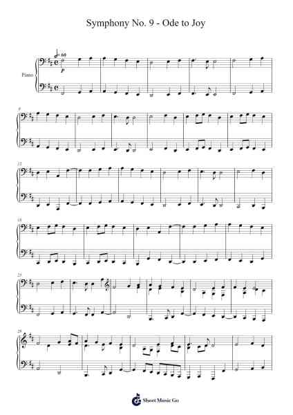 Symphony No. 9 - Ode to Joy (S. 464) Sheet Music by Ludwig van Beethoven-Arr.Priestvy