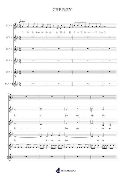 CHE.R.RY Sheet Music by sunny10250429-Arr.Blantiane Hobrob